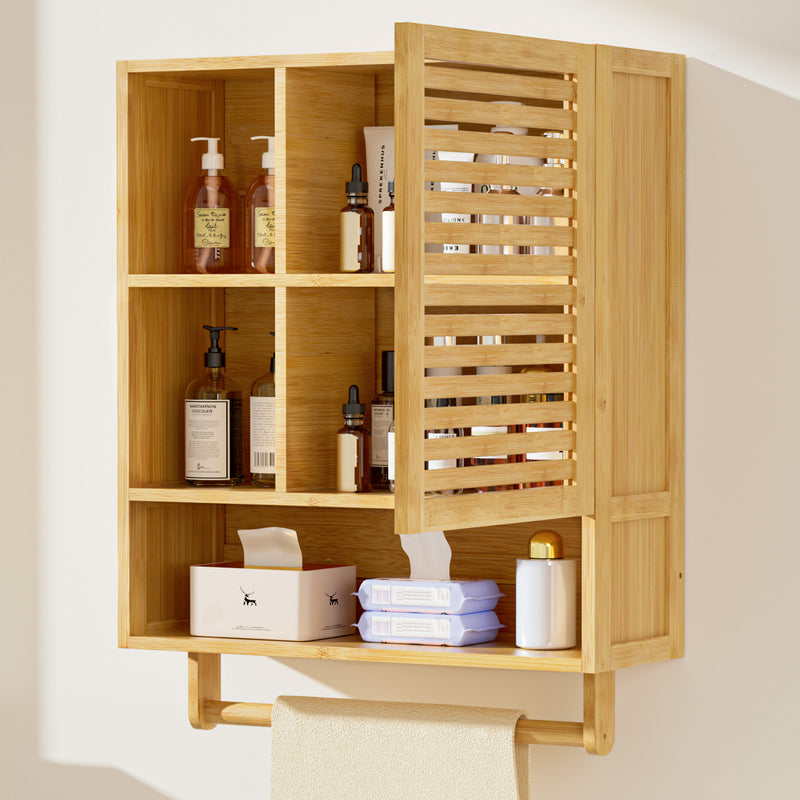 Yorbay Badezimmerschrank mit Tür und Regalen, 70 x 56 x 20 cm - YB070 - Z094 - 2 - yorbiy.com