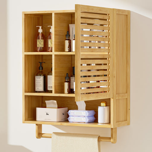 Yorbay Badezimmerschrank mit Tür und Regalen, 70 x 56 x 20 cm - YB070 - Z094 - 2 - yorbiy.com