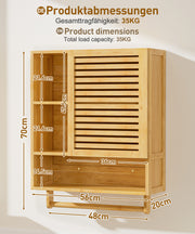 Yorbay Badezimmerschrank mit Tür und Regalen, 70 x 56 x 20 cm - YB070 - Z094 - 3 - yorbiy.com