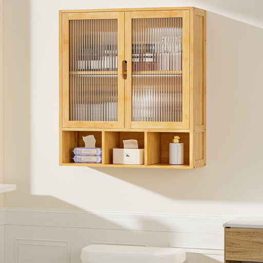 Yorbay Badezimmerschrank mit Doppeltür und Fächern, 59 x 22 x 66 cm - YB - YB071 - Z097 - 2 - yorbiy.com