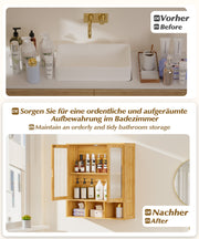 Yorbay Badezimmerschrank mit Doppeltür und Fächern, 59 x 22 x 66 cm - YB - YB071 - Z097 - 6 - yorbiy.com