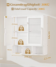 Yorbay Badezimmerschrank mit Doppeltür und Fächern, 59 x 22 x 66 cm - YB - YB071 - Z098 - 13 - yorbiy.com
