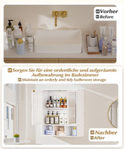 Yorbay Badezimmerschrank mit Doppeltür und Fächern, 59 x 22 x 66 cm - YB - YB071 - Z098 - 16 - yorbiy.com