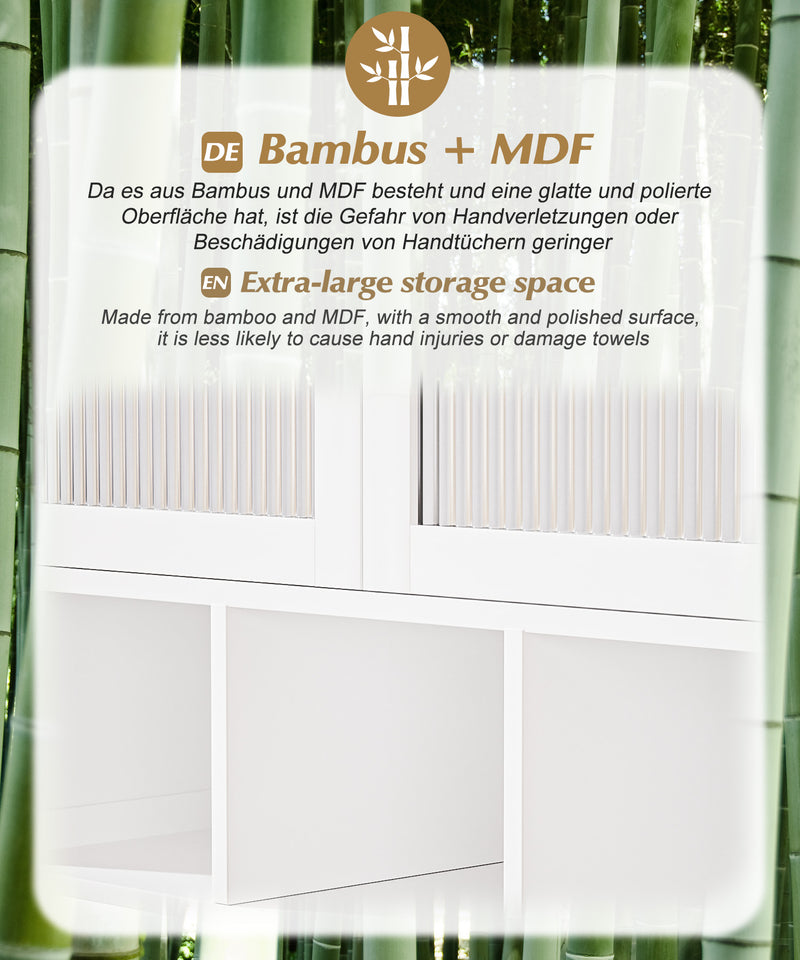 Yorbay Badezimmerschrank mit Doppeltür und Fächern, 59 x 22 x 66 cm - YB - YB071 - Z098 - 18 - yorbiy.com