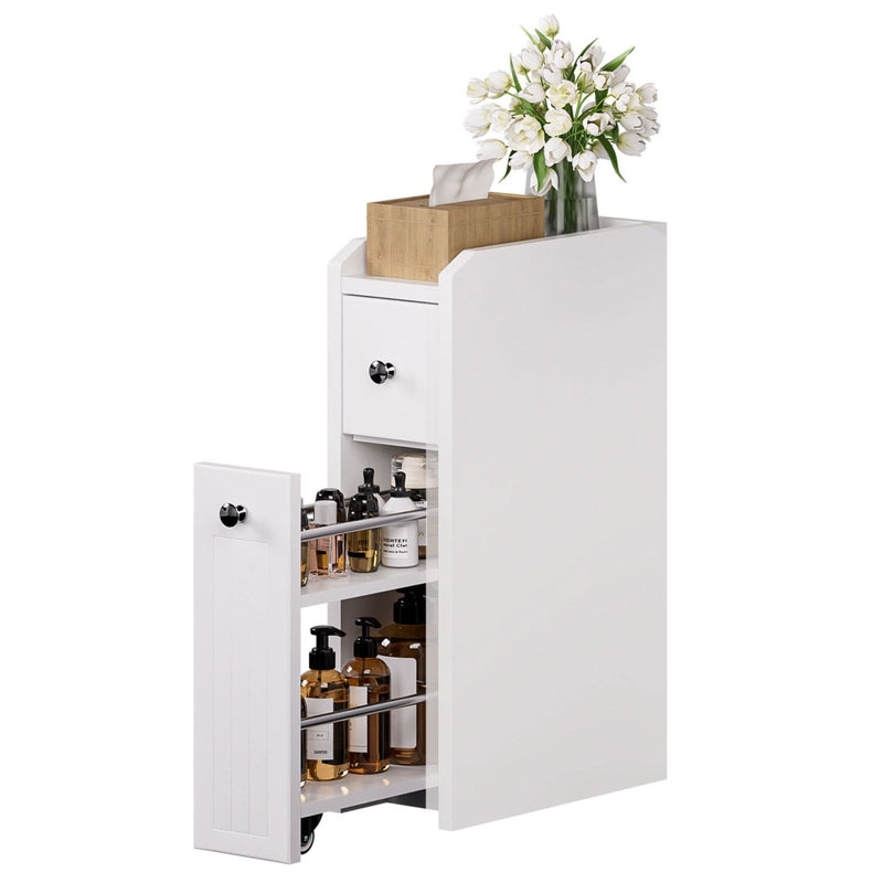 Yorbay schmaler Badezimmerschrank mit Schubladen, 18×40×70 cm - YB114-D061 - 8 - yorbiy.com