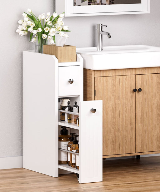 Yorbay schmaler Badezimmerschrank mit Schubladen, 18×40×70 cm - YB114-D061 - 2 - yorbiy.com