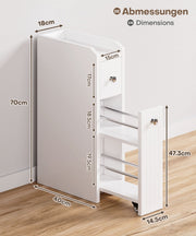 Yorbay schmaler Badezimmerschrank mit Schubladen, 18×40×70 cm - YB114-D061 - 3 - yorbiy.com