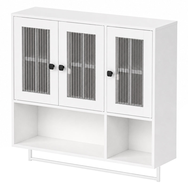 Yorbay wandhängender Badezimmerschrank mit 3 Türen, 88 × 26 × 83,5 cm - YW021-D090 - 1 - yorbiy.com