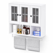 Yorbay wandhängender Badezimmerschrank mit 3 Türen, 88 × 26 × 83,5 cm - YW021-D090 - 8 - yorbiy.com