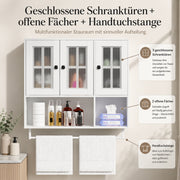 Yorbay wandhängender Badezimmerschrank mit 3 Türen, 88 × 26 × 83,5 cm - YW021-D090 - 4 - yorbiy.com