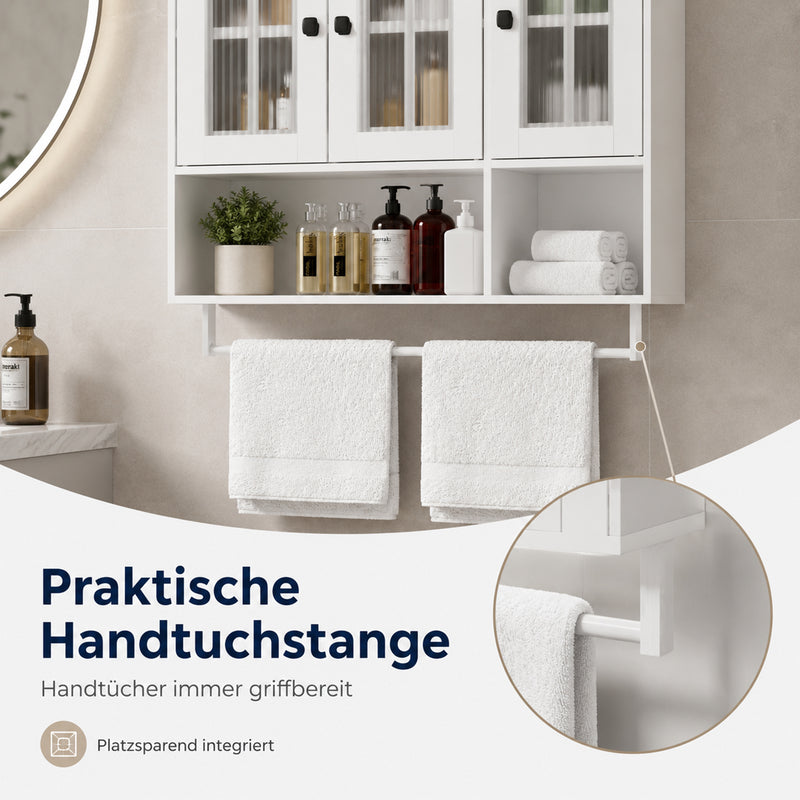 Yorbay wandhängender Badezimmerschrank mit 3 Türen, 88 × 26 × 83,5 cm - YW021-D090 - 7 - yorbiy.com