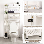 Yorbay Toilettenregal aus Bambus mit 2 Aufbewahrungsboxen und höhenverstellbaren Ablagen - F201 - 5 - yorbiy.com