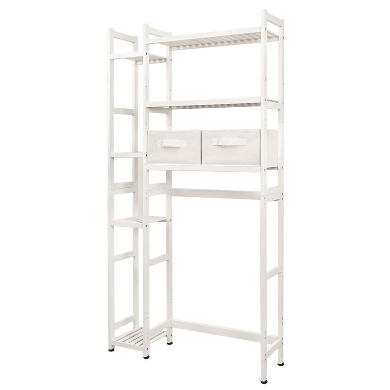 Yorbay Toilettenregal aus Bambus mit 2 Aufbewahrungsboxen und höhenverstellbaren Ablagen - F201 - 3 - yorbiy.com