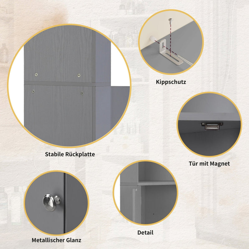 Eck - Badschrank mit zwei Ablagefächern und verstellbarem Einlegeboden - YB - WF314510AAE - 6 - yorbiy.com