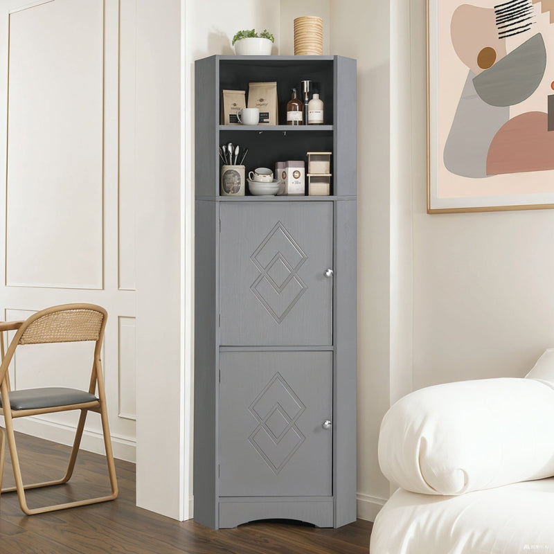 Eck - Badschrank mit zwei Ablagefächern und verstellbarem Einlegeboden - YB - WF314510AAE - 8 - yorbiy.com