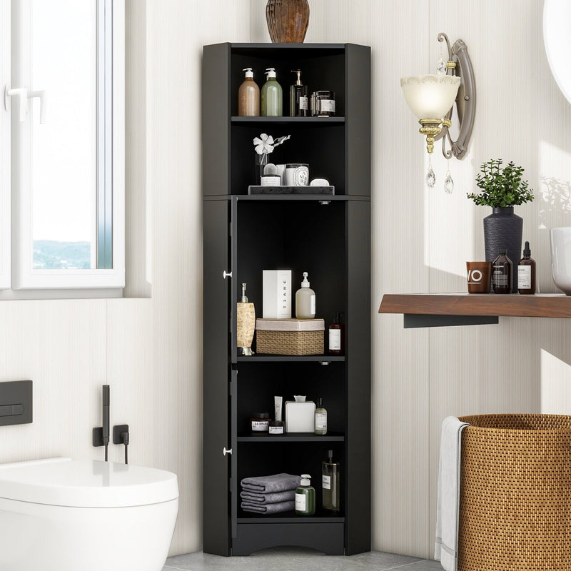 Eck - Badschrank mit zwei Ablagefächern und verstellbarem Einlegeboden - YB - WF314510AAB - 10 - yorbiy.com
