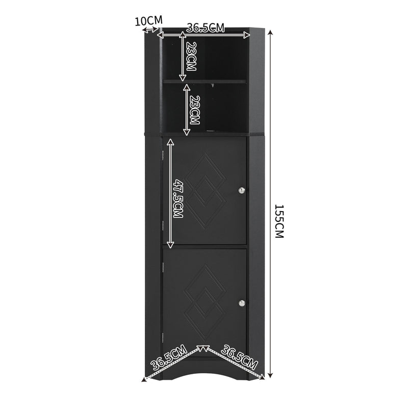 Eck - Badschrank mit zwei Ablagefächern und verstellbarem Einlegeboden - YB - WF314510AAB - 11 - yorbiy.com