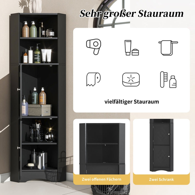 Eck - Badschrank mit zwei Ablagefächern und verstellbarem Einlegeboden - YB - WF314510AAB - 12 - yorbiy.com