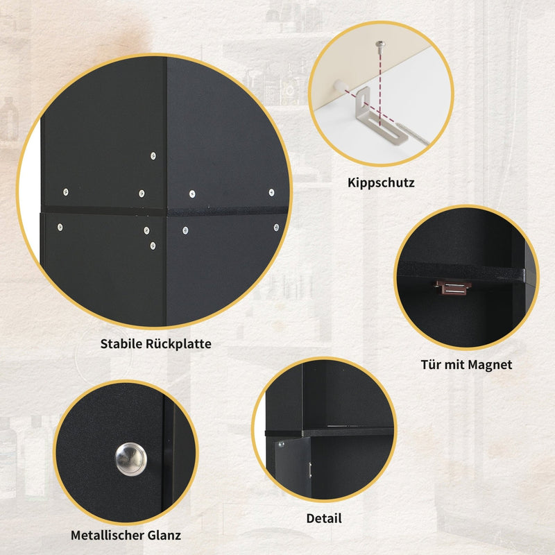 Eck - Badschrank mit zwei Ablagefächern und verstellbarem Einlegeboden - YB - WF314510AAB - 14 - yorbiy.com