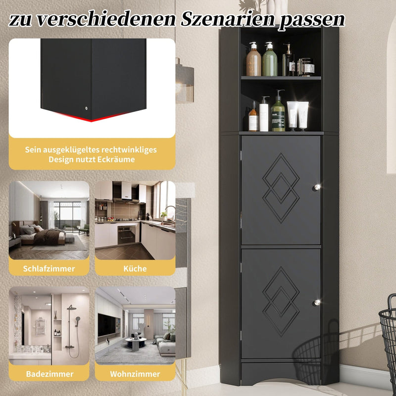 Eck - Badschrank mit zwei Ablagefächern und verstellbarem Einlegeboden - YB - WF314510AAB - 15 - yorbiy.com