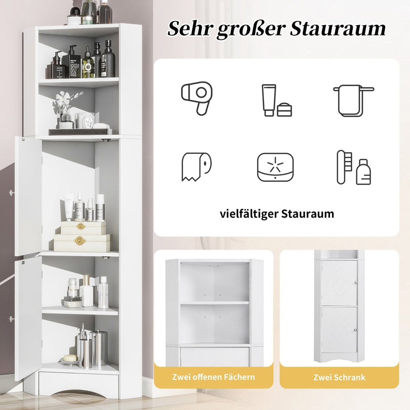 Eck - Badschrank mit zwei Ablagefächern und verstellbarem Einlegeboden - YB - WF314510AAK - 20 - yorbiy.com