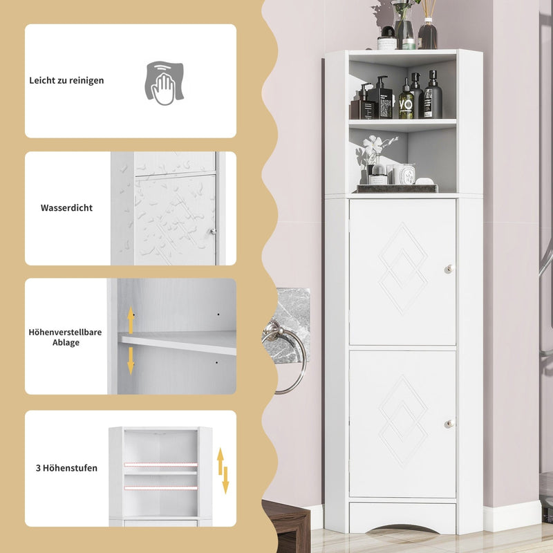 Eck - Badschrank mit zwei Ablagefächern und verstellbarem Einlegeboden - YB - WF314510AAK - 21 - yorbiy.com