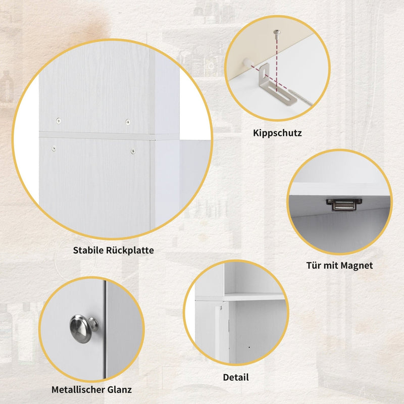Eck - Badschrank mit zwei Ablagefächern und verstellbarem Einlegeboden - YB - WF314510AAK - 22 - yorbiy.com