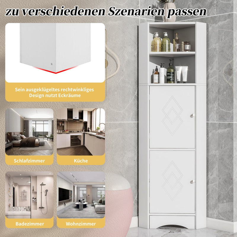 Eck - Badschrank mit zwei Ablagefächern und verstellbarem Einlegeboden - YB - WF314510AAK - 23 - yorbiy.com