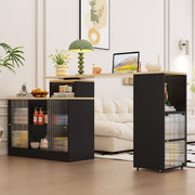 Ausziehbarer Bartisch mit Stauraum, schwarz - YB - N634P19989703S - 2 - yorbiy.com