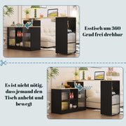 Ausziehbarer Bartisch mit Stauraum, schwarz - YB - N634P19989703S - 4 - yorbiy.com