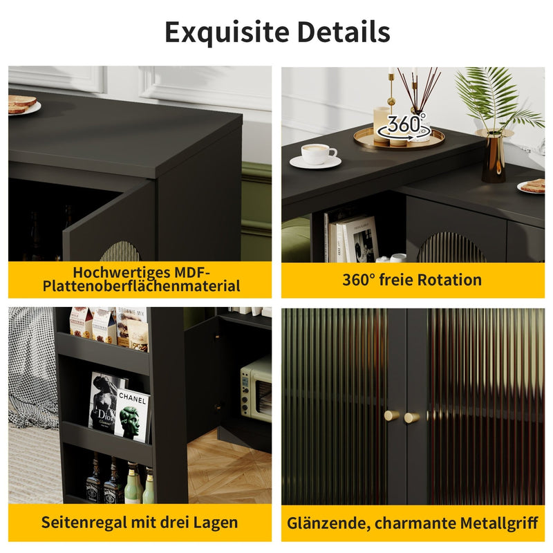 Um 360° drehbarer Bartisch, multifunktionaler Ess - und Barschrank - YB - N620P20771214S - 13 - yorbiy.com