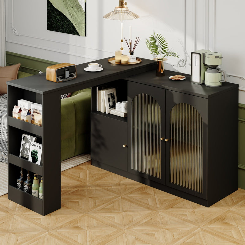 Um 360° drehbarer Bartisch, multifunktionaler Ess - und Barschrank - YB - N620P20771214S - 17 - yorbiy.com