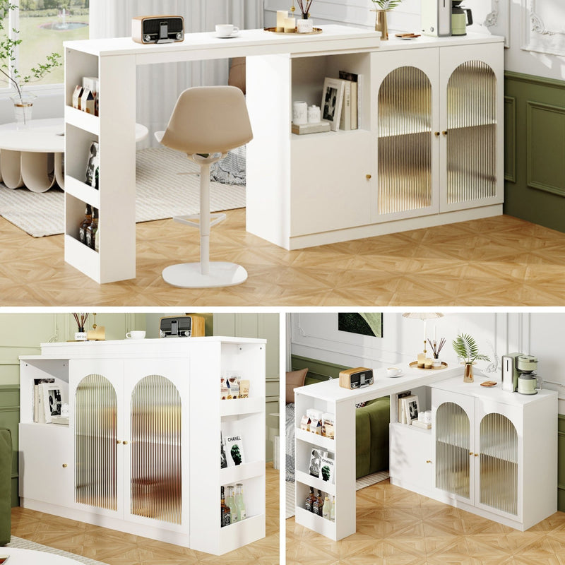Um 360° drehbarer Bartisch, multifunktionaler Ess - und Barschrank - YB - N620P20771214W - 2 - yorbiy.com