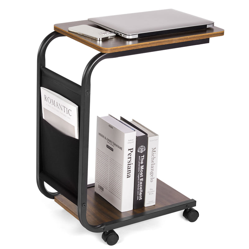 Yorbay C - förmiger Beistelltisch auf Rollen, 30×45×65 cm - YB058-T052A - 10 - yorbiy.com