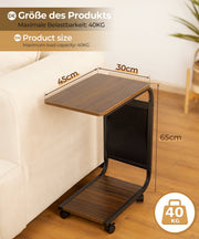 Yorbay C - förmiger Beistelltisch auf Rollen, 30×45×65 cm - YB058-T052A - 3 - yorbiy.com