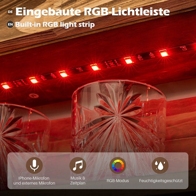 Yorbay LED - beleuchtetes Weinregal aus Holz mit 4 Getränkespender und Flaschenhalter - YB020 - D020 - 9 - yorbiy.com