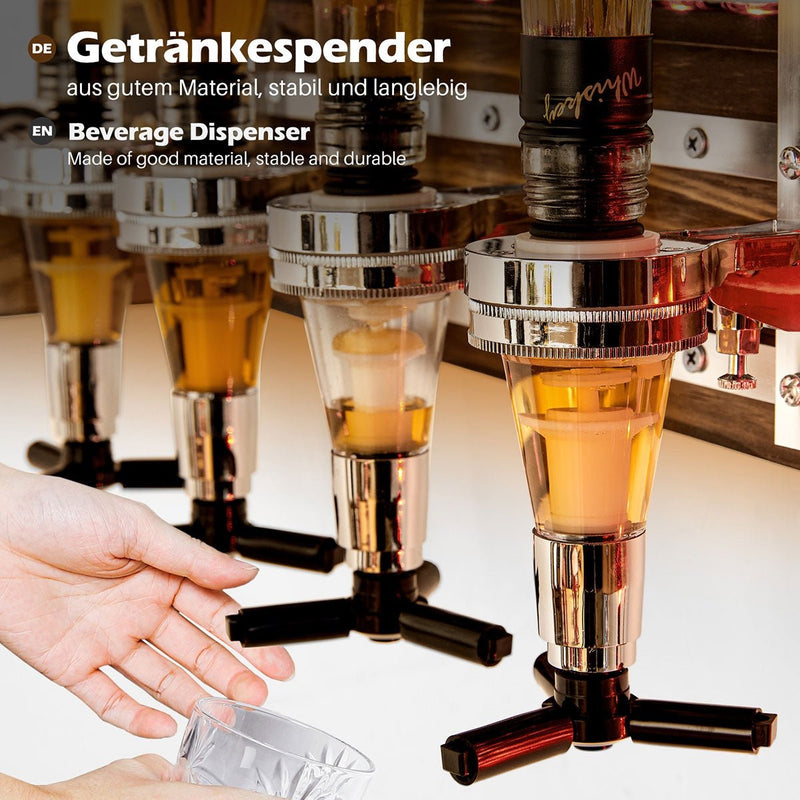 Yorbay LED - beleuchtetes Weinregal aus Holz mit 4 Getränkespender und Flaschenhalter - YB020 - D020 - 6 - yorbiy.com