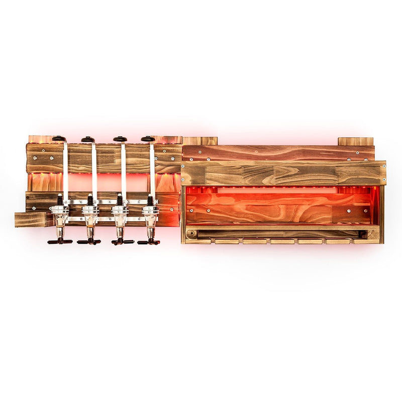 Yorbay LED - beleuchtetes Weinregal aus Holz mit 4 Getränkespender und Flaschenhalter - YB020 - D020 - 3 - yorbiy.com