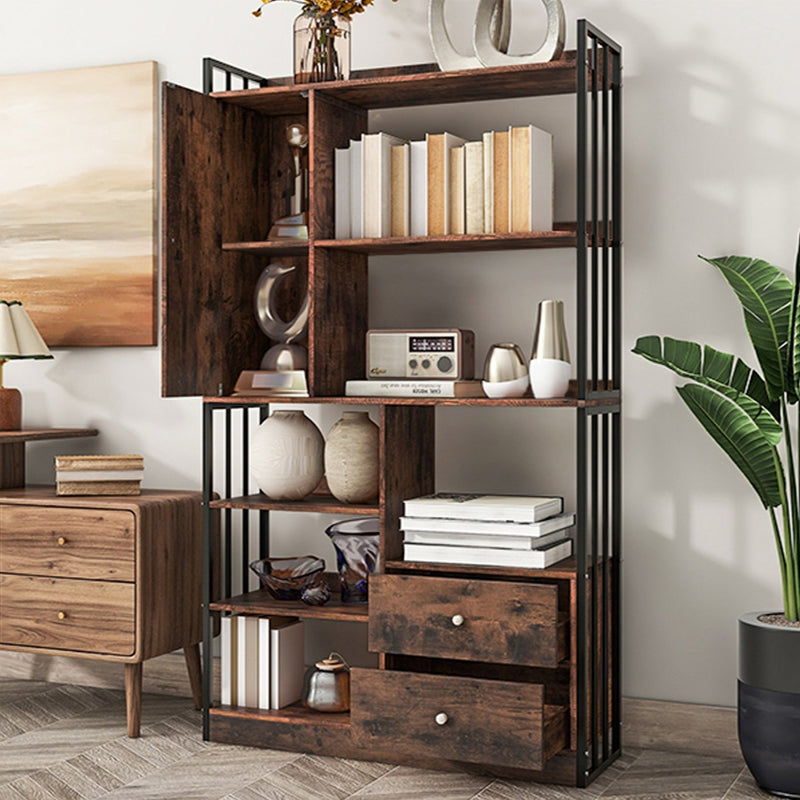 Bücherregal mit Türen und Schubladen, Stahlregal - YB - LY314702AAB - 2 - yorbiy.com