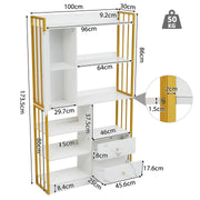Bücherregal mit Türen und Schubladen, Stahlregal - YB - LY314702AAA - 12 - yorbiy.com
