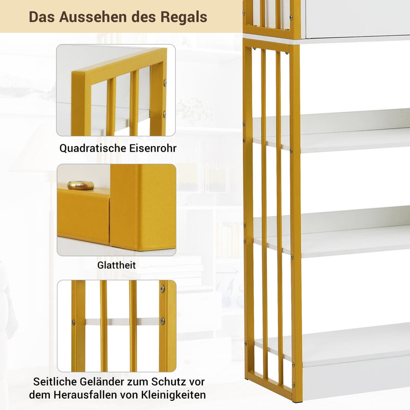 Bücherregal mit Türen und Schubladen, Stahlregal - YB - LY314702AAA - 13 - yorbiy.com