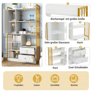 Bücherregal mit Türen und Schubladen, Stahlregal - YB - LY314702AAA - 15 - yorbiy.com