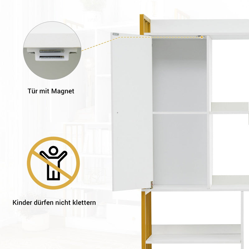 Bücherregal mit Türen und Schubladen, Stahlregal - YB - LY314702AAA - 16 - yorbiy.com