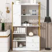 Bücherregal mit Türen und Schubladen, Stahlregal - YB - LY314702AAA - 17 - yorbiy.com