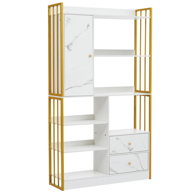 Bücherregal mit Türen und Schubladen, Stahlregal - YB - LY314702AAA - 18 - yorbiy.com