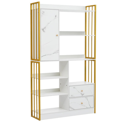 Bücherregal mit Türen und Schubladen, Stahlregal - YB - LY314702AAA - 18 - yorbiy.com