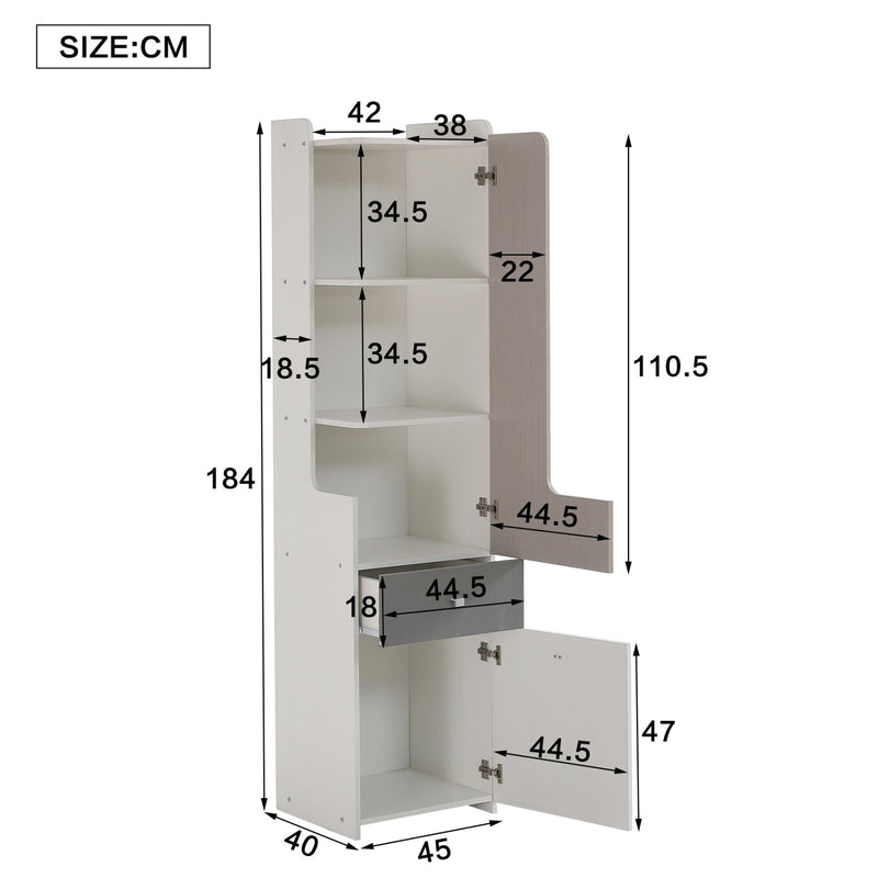Hohes Bücherregal für Teenager, 45 x 40 x 184 cm - YB - 32159697WAA - 3 - yorbiy.com