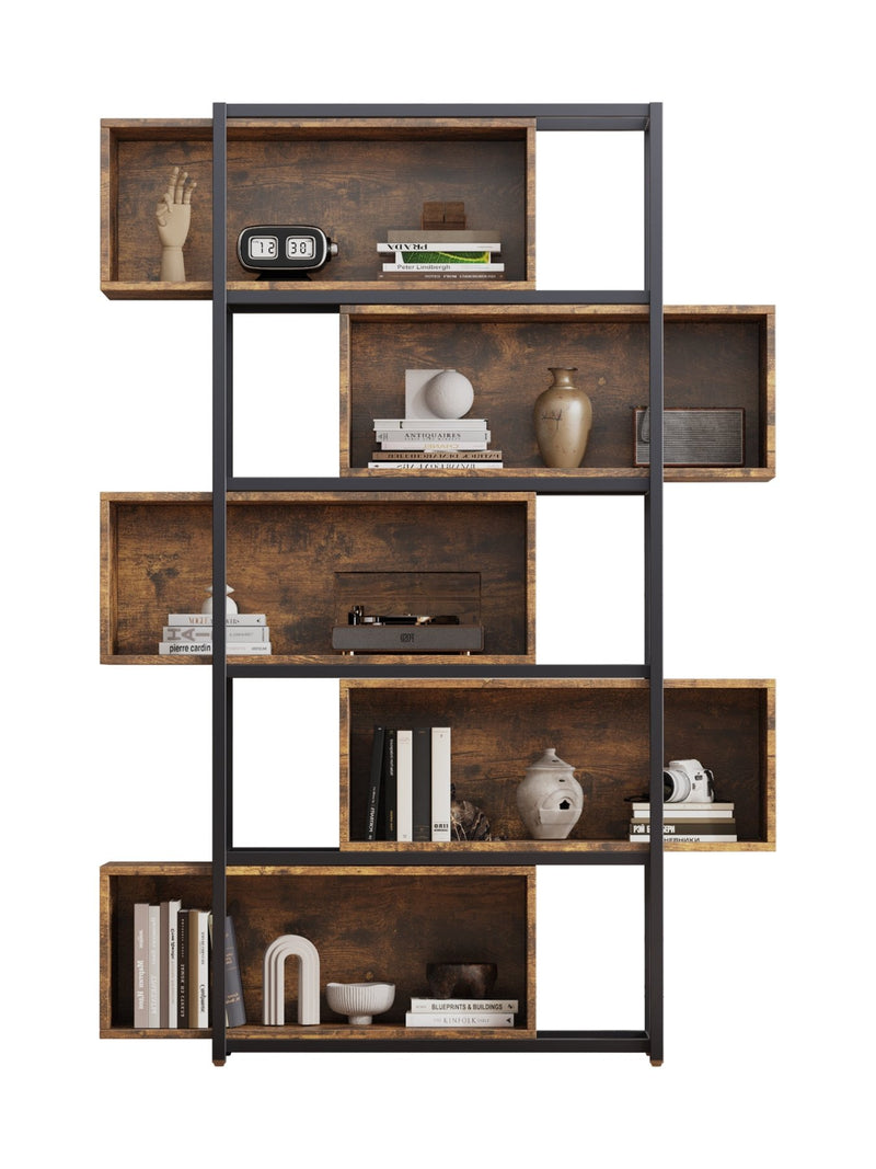 Industrielles Bücherregal mit 5 Etagen, 176 x 121 x 35 cm - YB - LY237022AAA - 7 - yorbiy.com