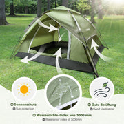 Yorbay Pop - Up - Zelt für 3 - 4 Personen Grasgrün - YB004-S093 - 9 - yorbiy.com