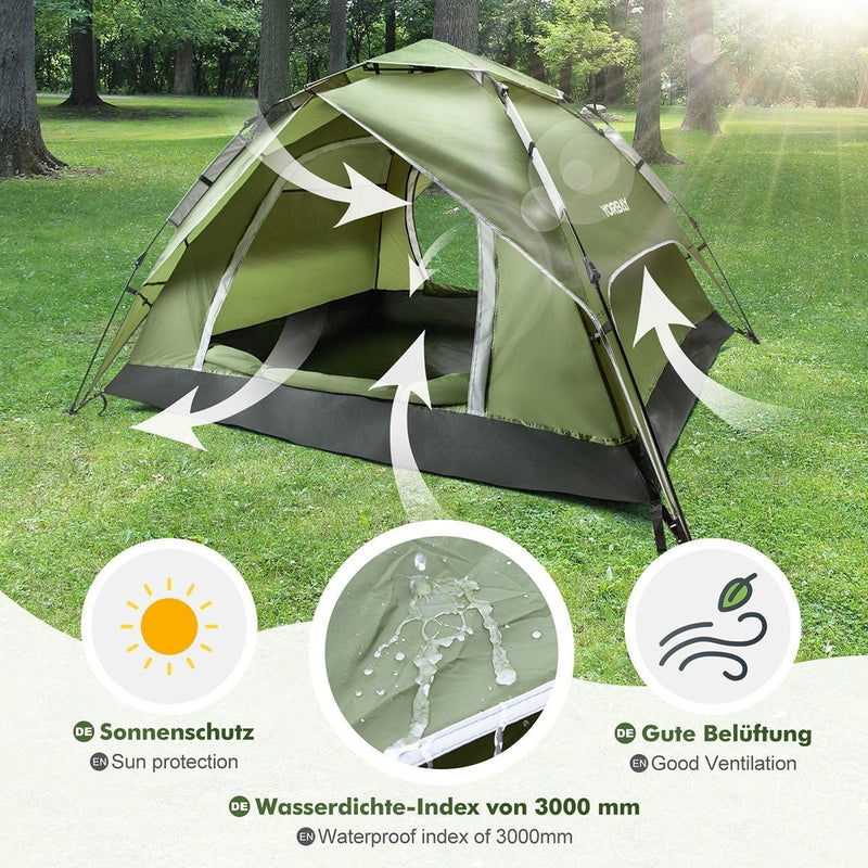 Yorbay Pop - Up - Zelt für 3 - 4 Personen Grasgrün - YB004-S093 - 9 - yorbiy.com